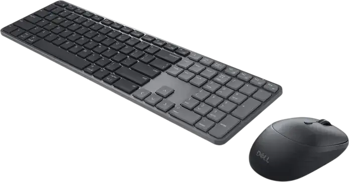 Dell Pro 7 Slim Wireless Keyboard and Mouse Combo KM726, Bluetooth and 2.4 GHz, Optical Mouse 6000 dpi, Membrane Keyboard, Black
