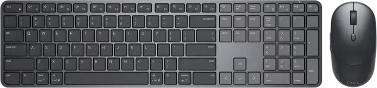 Dell Pro 7 Slim Wireless Keyboard and Mouse Combo KM726, Bluetooth and 2.4 GHz, Optical Mouse 6000 dpi, Membrane Keyboard, Black