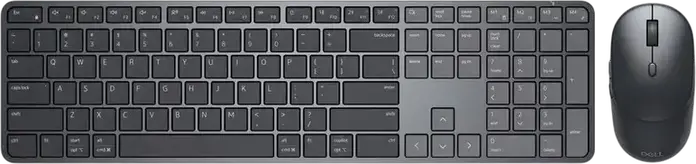 Dell Pro 7 Slim Wireless Keyboard and Mouse Combo KM726, Bluetooth and 2.4 GHz, Optical Mouse 6000 dpi, Membrane Keyboard, Black