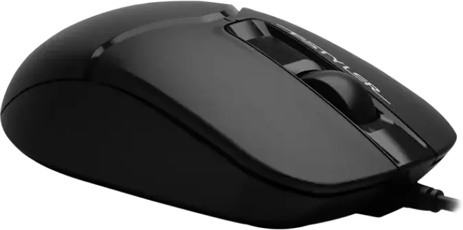 Mouse Optic cu Fir A4Tech FStyler FM12S, USB, Negru, 1200 DPI, 3 Butoane, Click Silentios, Design Ambidextru, Scroll Inteligent, Cablu 150 cm