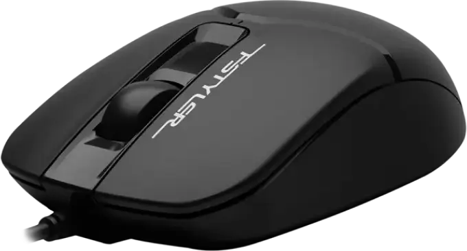 Mouse Optic cu Fir A4Tech FStyler FM12S, USB, Negru, 1200 DPI, 3 Butoane, Click Silentios, Design Ambidextru, Scroll Inteligent, Cablu 150 cm