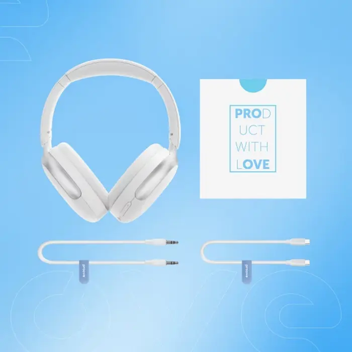 Casca Wireless Over-Ear Proove Tender Pro cu ANC ENC, Bluetooth 6.0, Difuzoare 40mm, Autonomie 90h, USB Type-C si AUX 3.5mm, Plastic ABS, Alb