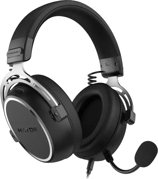 Casca Gaming HATOR Hypergang 3 Wired, Neagra, Hi-Res LDAC, ANC Hibrid, Bluetooth 5.4, 2.4GHz, Difuzoare 40mm, Audio Spatial THX, Microfon Detasabil, Baterie 40h