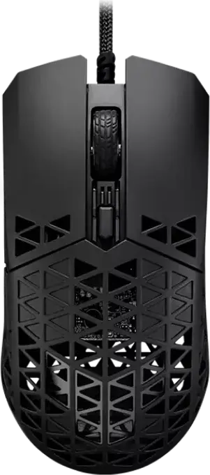 Игровой мышь ASUS TUF Gaming M4 Air Ultralight Honeycomb, сенсор PAW3335 16,000 DPI, 6 программируемых кнопок, влагозащита IPX4, черный