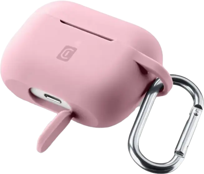 Cellularline Bounce Silicone Case for Apple AirPods 1 & 2, Soft Touch Scratch Resistant Cover with Carabiner, Wireless Charging Compatible