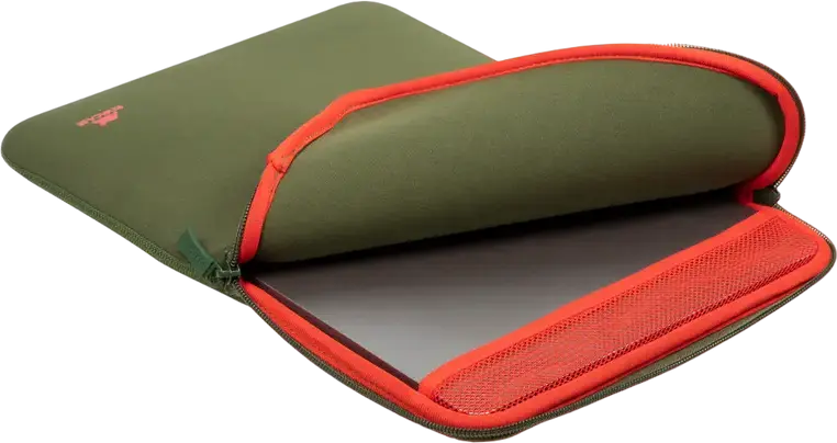 Husa laptop Rivacase 5221 Slim pentru MacBook si Ultrabook de 13.3 inch, Culoare: Khaki, din Neopren de 5mm cu Fermoar Dublu si Interior Elastic