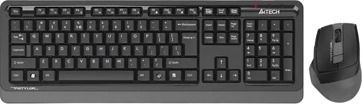 A4Tech FG1035 Wireless Keyboard and Mouse Set, 2.4 GHz Nano USB, 12 Fn Hotkeys, Splash Proof Keyboard, 2000 DPI Optical Mouse, Windows Compatible