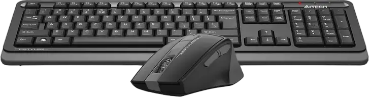 A4Tech FG1035 Wireless Keyboard and Mouse Set, 2.4 GHz Nano USB, 12 Fn Hotkeys, Splash Proof Keyboard, 2000 DPI Optical Mouse, Windows Compatible