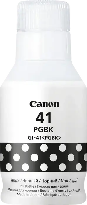 Sticla de cerneala Canon GI-41 Negru Pigment 135ml pentru PIXMA G1420 G2420 G2460 G3420 G3460, Capacitate 6000-7600 Pagini, Sistem de reumplere