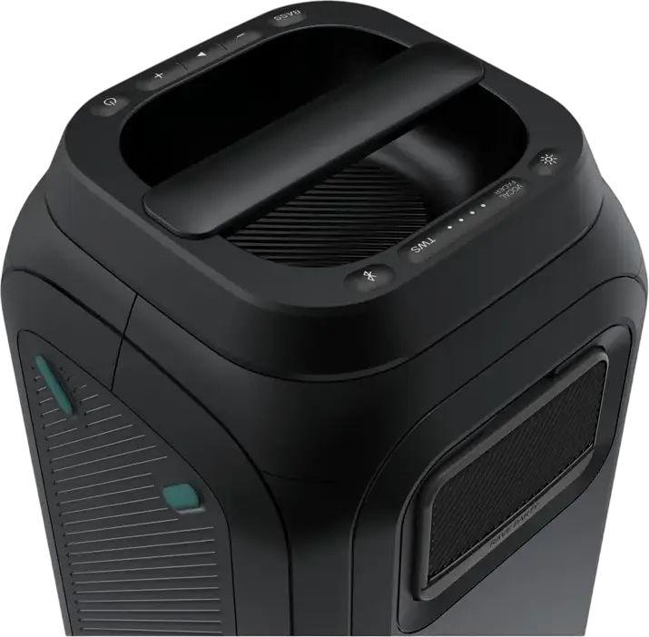 Hisense Party Rocker 160 Portable Bluetooth Speaker, 160W RMS, IPX4 Waterproof, RGB Lighting, Karaoke Mode with Vocal Fader, Pair Play, Black