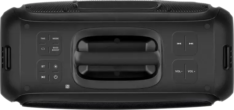 SVEN PS-860 Portable Party Speaker, 100W RMS 2.1 CH, Bluetooth 5.0, NFC, TWS, RGB Lighting, 5400mAh Battery, FM Radio, Mic Inputs with Echo, Black