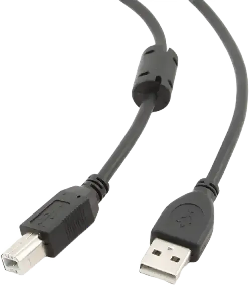 Cablexpert CCFB-USB2-AMBM-1.5M USB 2.0 Printer Cable, Type-A to Type-B, Shielded High Speed Data Cable with Ferrite Core, 1.5m, Black PVC