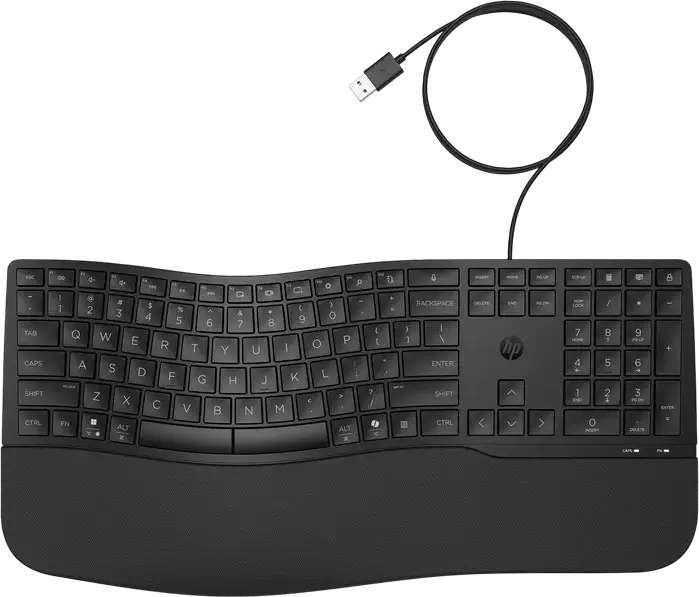 Tastatură HP 480 Comfort, Cu fir, Negru