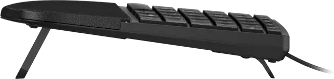 HP 480 Comfort Wired USB Keyboard, Ergonomic Wave Design with Cushioned Palm Rest, 23 Programmable Keys, Multimedia & Fn Keys, Black