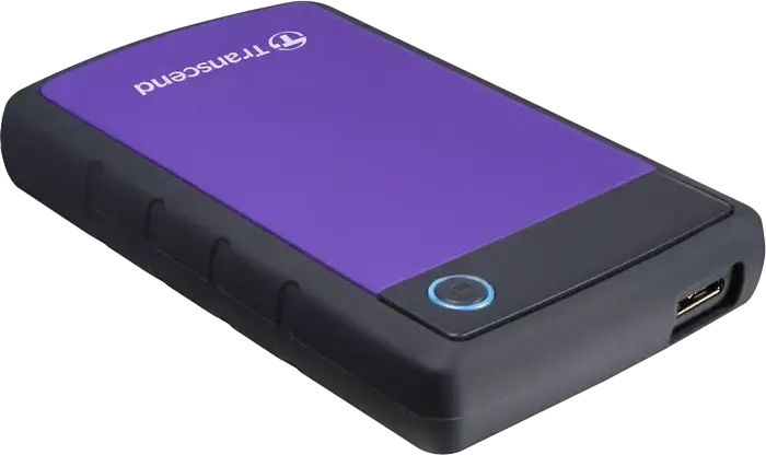 Hard Disk Extern Portabil Transcend StoreJet 25H3 1TB USB 3.1 Gen 1 HDD Rezistent la Socuri MIL-STD-810G cu Backup One-Touch si Criptare AES 256-bit