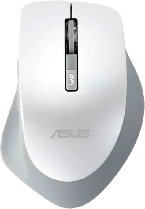 ASUS WT425 Wireless Optical Mouse, White, 2.4GHz RF USB, Adjustable 1000/1600 DPI, 6 Buttons, Silent Click, Ergonomic Easy-Grip, Windows 11/10, Chrome OS