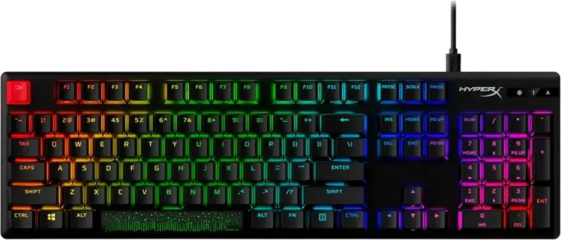 HyperX Alloy Origins PBT Mechanical Gaming Keyboard 639N5AA#ABA, Aircraft-grade Aluminum Body, Durable Side-printed PBT Keycaps, RGB Backlit, USB-C