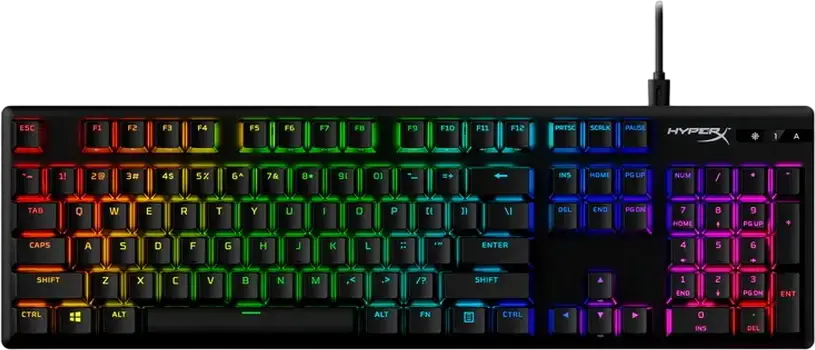 HyperX Alloy Origins PBT Mechanical Gaming Keyboard 639N5AA#ABA, Aircraft-grade Aluminum Body, Durable Side-printed PBT Keycaps, RGB Backlit, USB-C