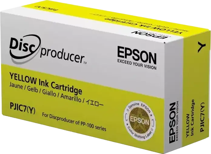 Чернила Epson PJIC7 Желтые Пигментные 31мл для Принтеров Серии Discproducer PP-100, PP-100II, PP-100N, PP-50