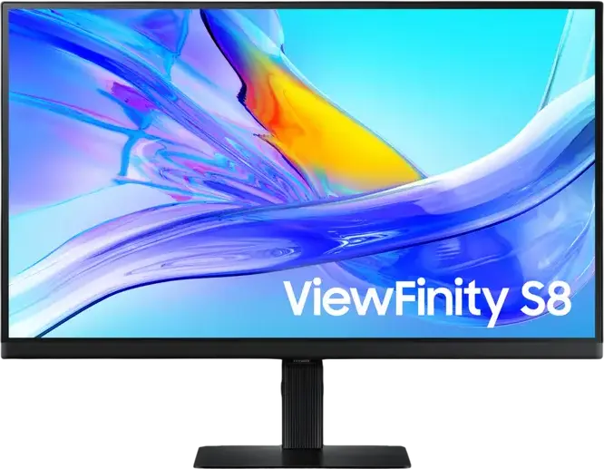 Samsung ViewFinity S8 S27D804UA 27" 4K UHD Monitor, VA Panel, HDR10, USB-C 90W Power Delivery, KVM Switch, PbP/PiP, Height Adjustable Stand, Black