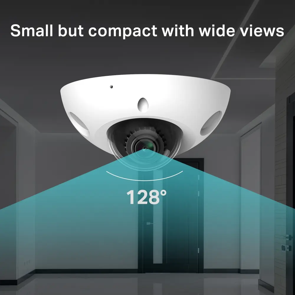 TP-Link VIGI C230I Mini 3MP Compact Dome Security Camera, 2.8mm Wide Angle, H.265+, Two-Way Audio, IK08 Vandal Resistant, Smart Detection, White