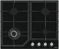 Plita Gaze Incorporabila Gorenje GTW 641 KB, 4 Arderetoare cu Double Crown, Sticla Temperata Neagra, Grilaje din Fonta, Aprindere Electrica, 60 cm