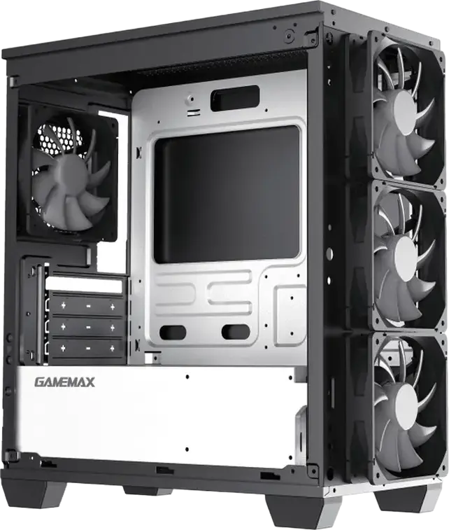 Carcasa Gamemax Aero Mini ECO Micro-ATX Mini Tower, Panou Lateral Sticla Temperata, 4 Ventilatoare 120mm, Fata Mesh, SPCC 0.6mm, Negru