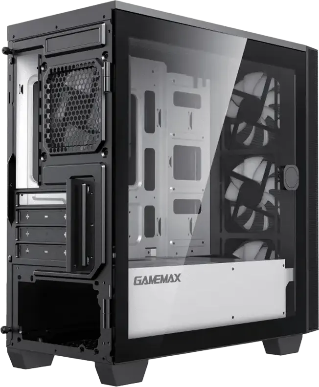 Carcasa Gamemax Aero Mini ECO Micro-ATX Mini Tower, Panou Lateral Sticla Temperata, 4 Ventilatoare 120mm, Fata Mesh, SPCC 0.6mm, Negru