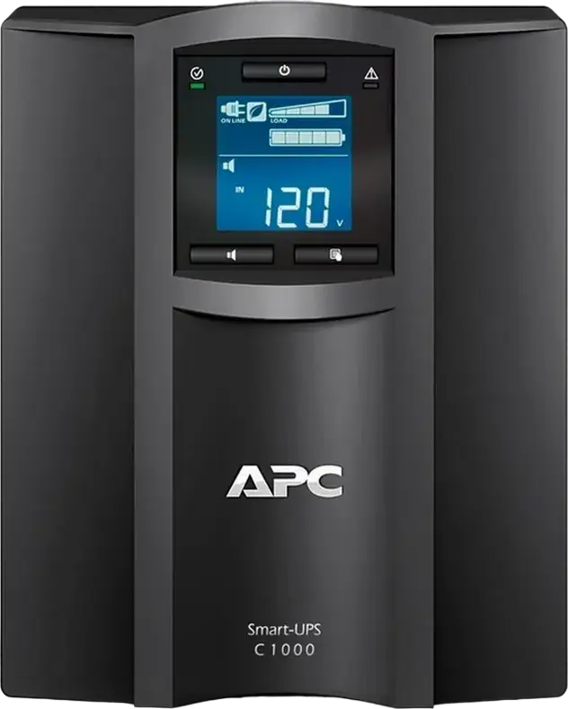 ИБП APC Smart-UPS C 1000 SMC1000IC Line-Interactive, 1000ВА/600Вт, Чистая Синусоида, Tower, 8 разъемов IEC C13, LCD-дисплей, AVR, USB и SmartConnect