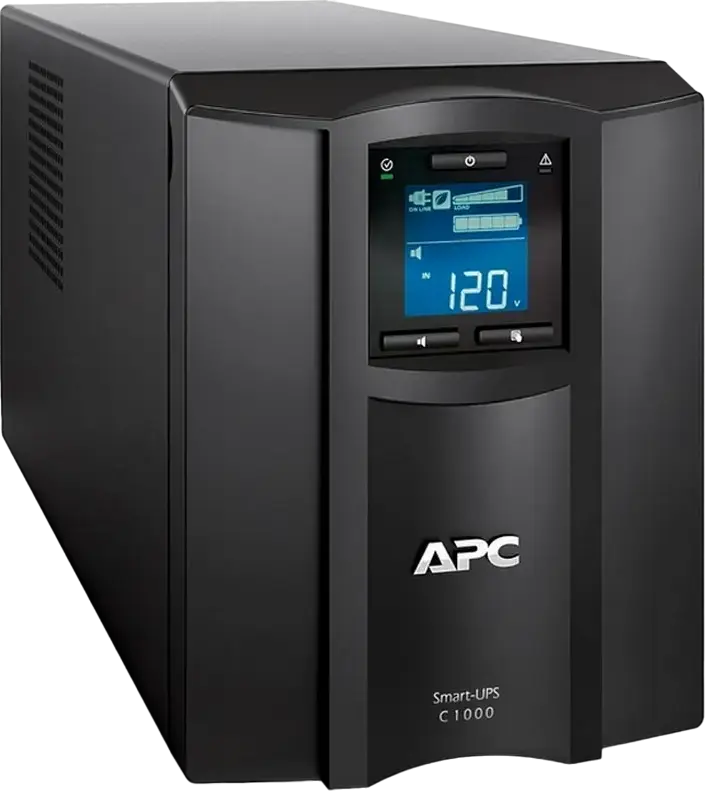 ИБП APC Smart-UPS C 1000 SMC1000IC Line-Interactive, 1000ВА/600Вт, Чистая Синусоида, Tower, 8 разъемов IEC C13, LCD-дисплей, AVR, USB и SmartConnect