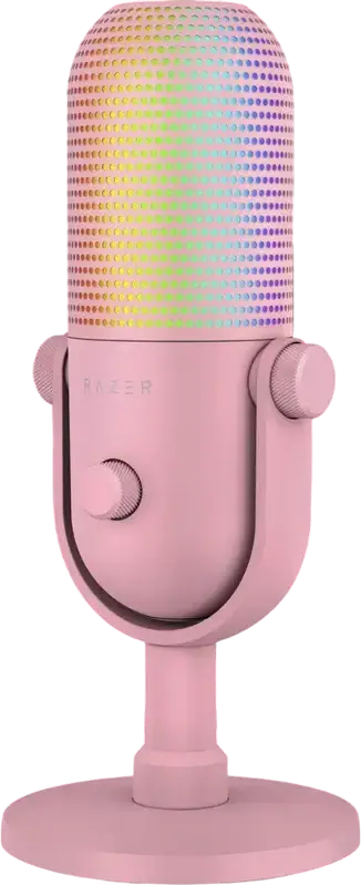 Razer Seiren V3 Chroma USB Gaming Microphone - Quartz, Supercardioid Condenser, Razer Chroma RGB Lighting, Tap-to-Mute Sensor, Gain Control, Desktop Stand