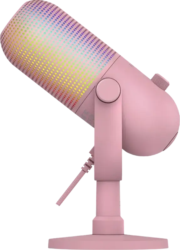 Razer Seiren V3 Chroma USB Gaming Microphone - Quartz, Supercardioid Condenser, Razer Chroma RGB Lighting, Tap-to-Mute Sensor, Gain Control, Desktop Stand