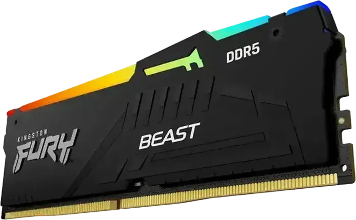 Kit Memorie RAM Kingston FURY Beast RGB 32GB (2x16GB) DDR5 6400MHz PC5-48000 CL32 KF564C32BBEAK2-32 Intel XMP 3.0 AMD EXPO Negru