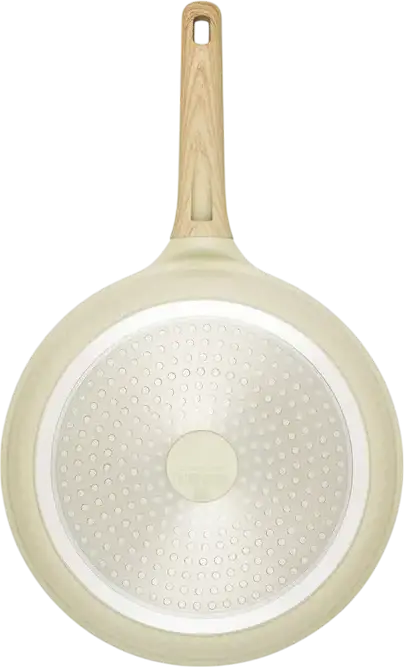 Resto Kitchenware RAN 93811 Frying Pan 28cm, Recycled Cast Aluminium, Pfluon Non-Stick Coating, Induction Compatible, Beige