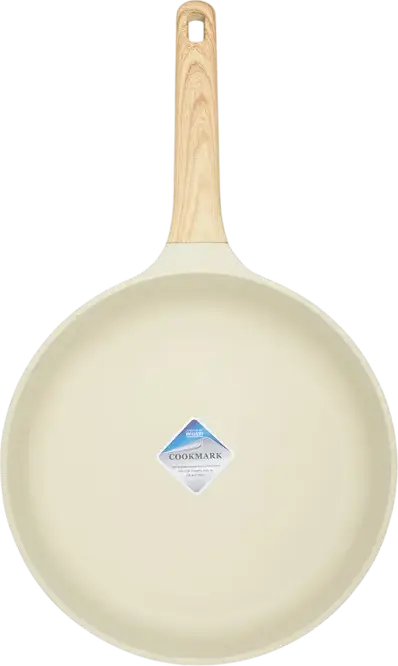 Resto Kitchenware RAN 93811 Frying Pan 28cm, Recycled Cast Aluminium, Pfluon Non-Stick Coating, Induction Compatible, Beige