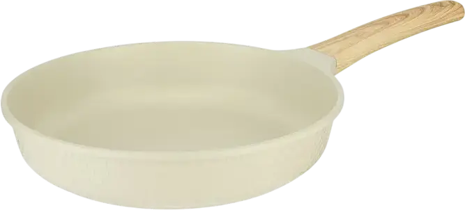 Resto Kitchenware RAN 93811 Frying Pan 28cm, Recycled Cast Aluminium, Pfluon Non-Stick Coating, Induction Compatible, Beige