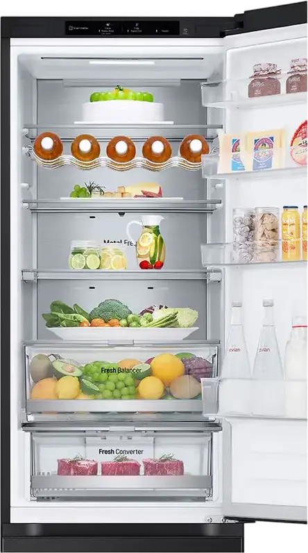 LG GBV7280 Combi Refrigerator Bottom Freezer 419L Energy Class B Color: Black Door Cooling+ Inverter Linear Compressor Freestanding 203 cm