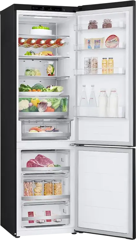 LG GBV7280 Combi Refrigerator Bottom Freezer 419L Energy Class B Color: Black Door Cooling+ Inverter Linear Compressor Freestanding 203 cm
