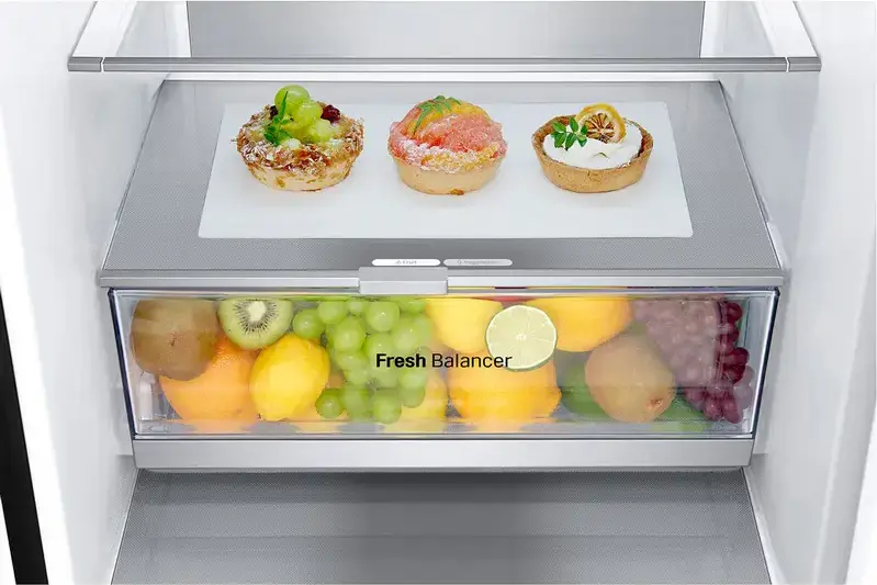 LG GBV7280 Combi Refrigerator Bottom Freezer 419L Energy Class B Color: Black Door Cooling+ Inverter Linear Compressor Freestanding 203 cm
