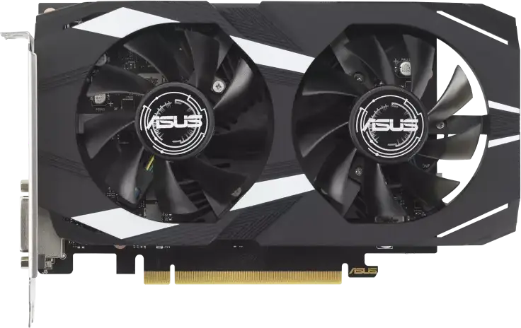 ASUS Dual GeForce RTX 3050 Graphics Card DUAL-RTX3050-O6G, 6GB GDDR6, NVIDIA Ampere, OC Mode 1537 MHz, HDMI 2.1, DisplayPort 1.4a, Dual Fan Cooling