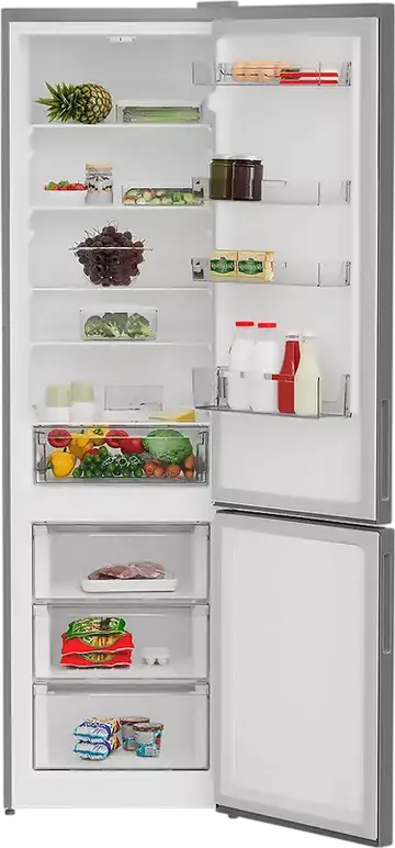 Indesit INKS 1401 S4E Free-standing Combi Refrigerator, Bottom Freezer, 386L Total Net Volume, Stainless Steel, LED Lighting, Energy Class E