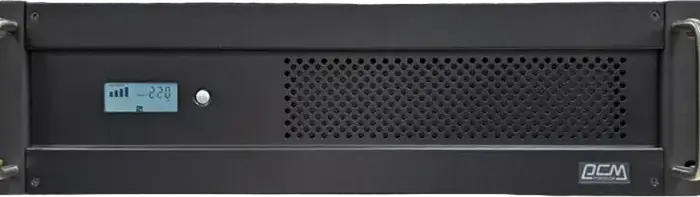 UPS PowerCom INR-500AP Rack-mount 500VA 300W Sursa Neinterruptibilă de Alimentare, Doar Baterie Externă, Ecran LCD, Port USB și Remote, 6 Prize (2 Schuko, 4 IEC C13)