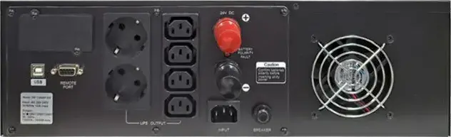 UPS PowerCom INR-500AP Rack-mount 500VA 300W Sursa Neinterruptibilă de Alimentare, Doar Baterie Externă, Ecran LCD, Port USB și Remote, 6 Prize (2 Schuko, 4 IEC C13)