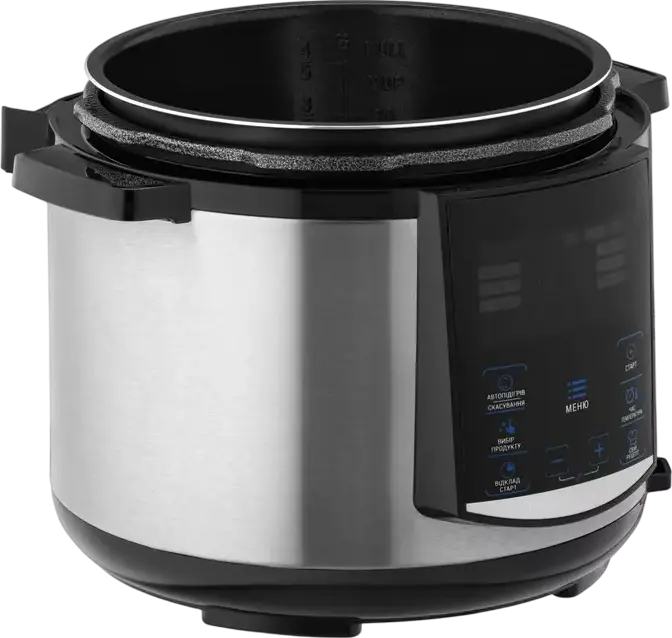 Ardesto MPC-P225 Electric Pressure Cooker Multicooker, 5L Cast Aluminum Non-Stick Bowl, 900W, 22 Automatic Programs, LED Touch Control, Silver/Black