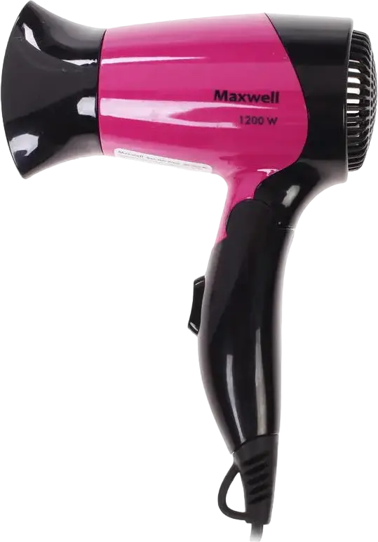 Uscător de păr compact Maxwell MW-2007, 1200 W, Negru | Roz