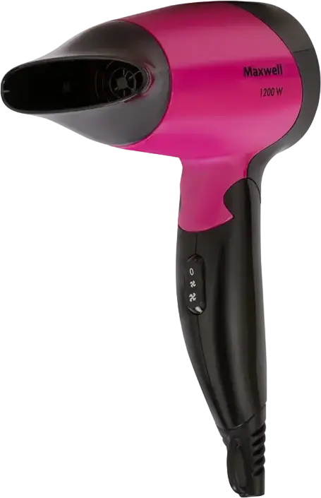 Maxwell MW-2007 Compact Hair Dryer 1200W, Foldable Handle, Cold Air Shot, Overheating Protection, 2 Temperature and Speed Settings with Concentrator Nozzle