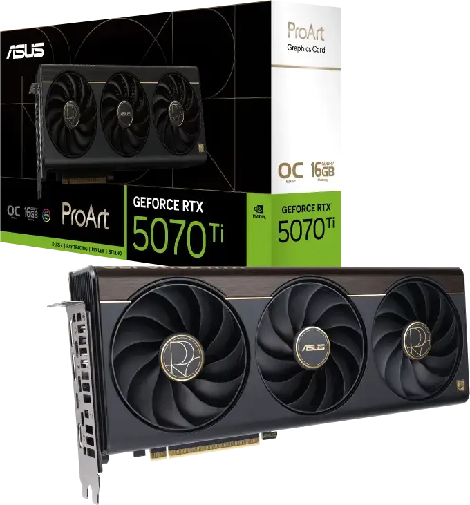 Placă Video ASUS PROART-RTX5070TI-O16G, 16GB GDDR7 256bit