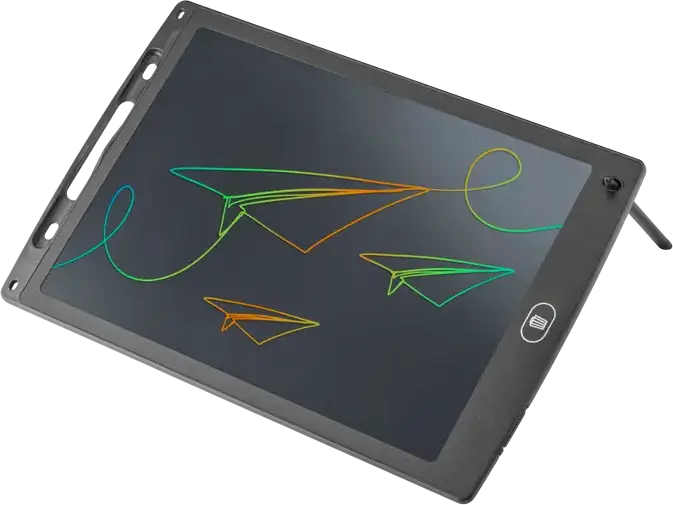 Tableta de scris LCD Cellularline Magic Artpad XL 12 inch, Ecran Color Protejator pentru Ochi, Stergere cu Un Click, Stylus Sensibil, Negru