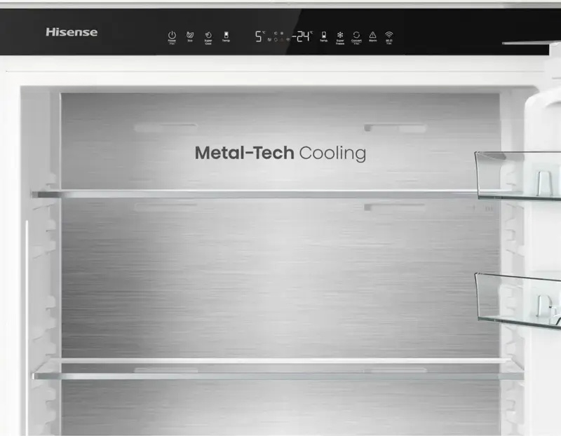 Hisense RB3B370SAWD1 Built-in Bottom Freezer Refrigerator, 377L, No Frost, Inverter Compressor, ConnectLife Smart Control, White, 193.6x69x54.5 cm