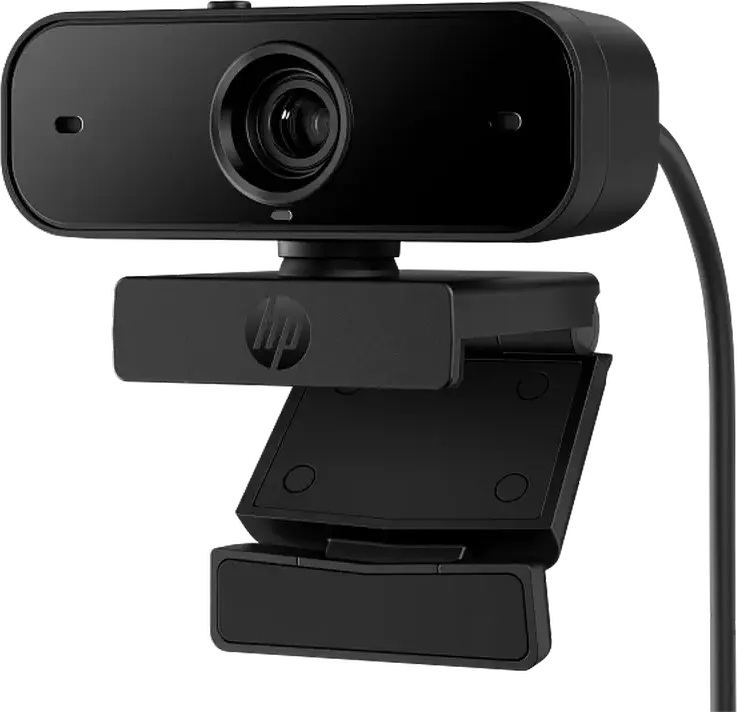 HP 430 FHD Webcam, 1080p Full HD, 30fps, Autofocus, 85° FOV, Built-in Microphone, Privacy Shutter, USB Type-A, Universal Clip, Black